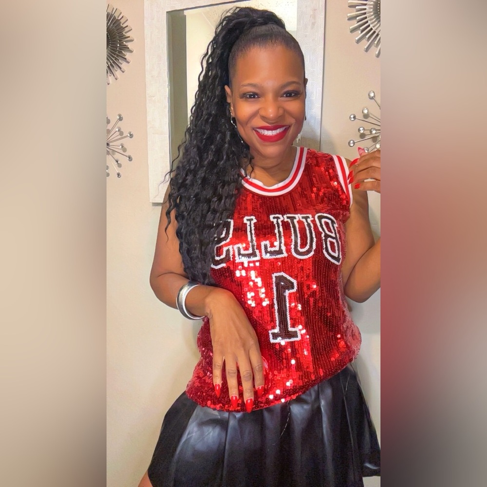 Sale‼️Chicago Bulls Sequin Red jersey